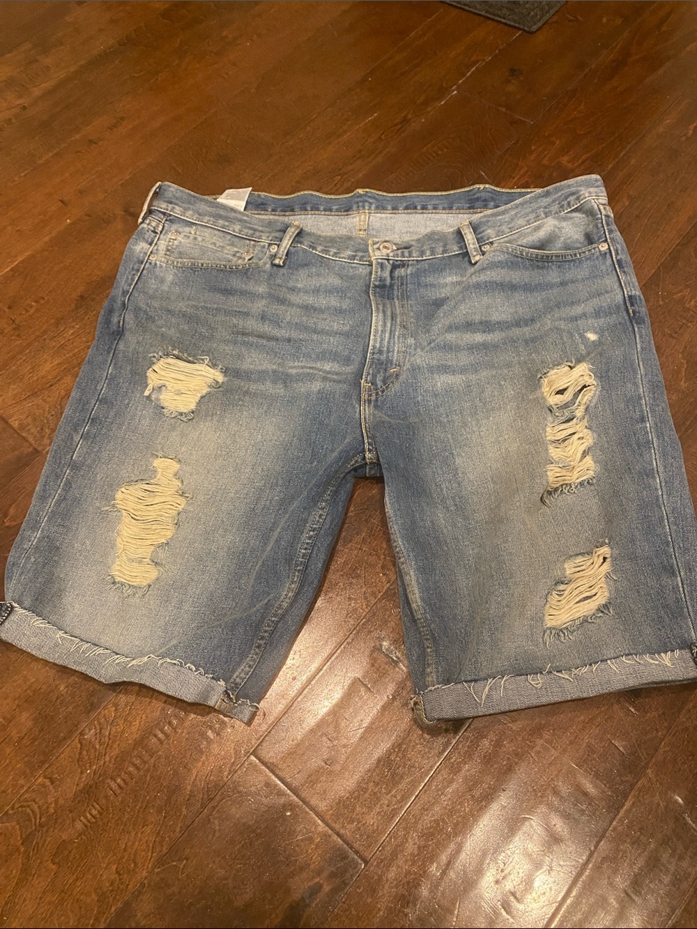 Levi's Light Blue Distressed Denim Jean Shorts
